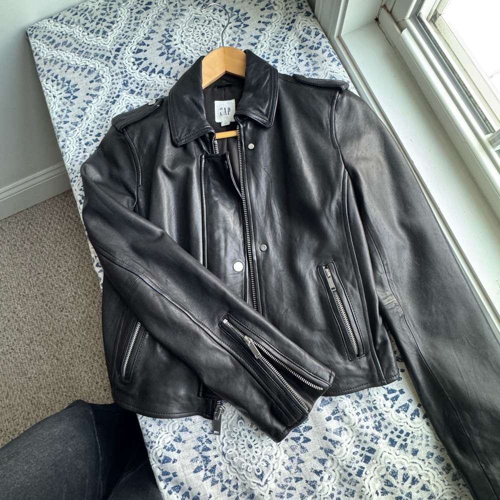 Gap leather Moto jacket size XS - Picture 2 of 4